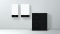 Vitocal 250-A indoor unit with one (left) or two (centre) integral heating/cooling circuits and outdoor unit (right)